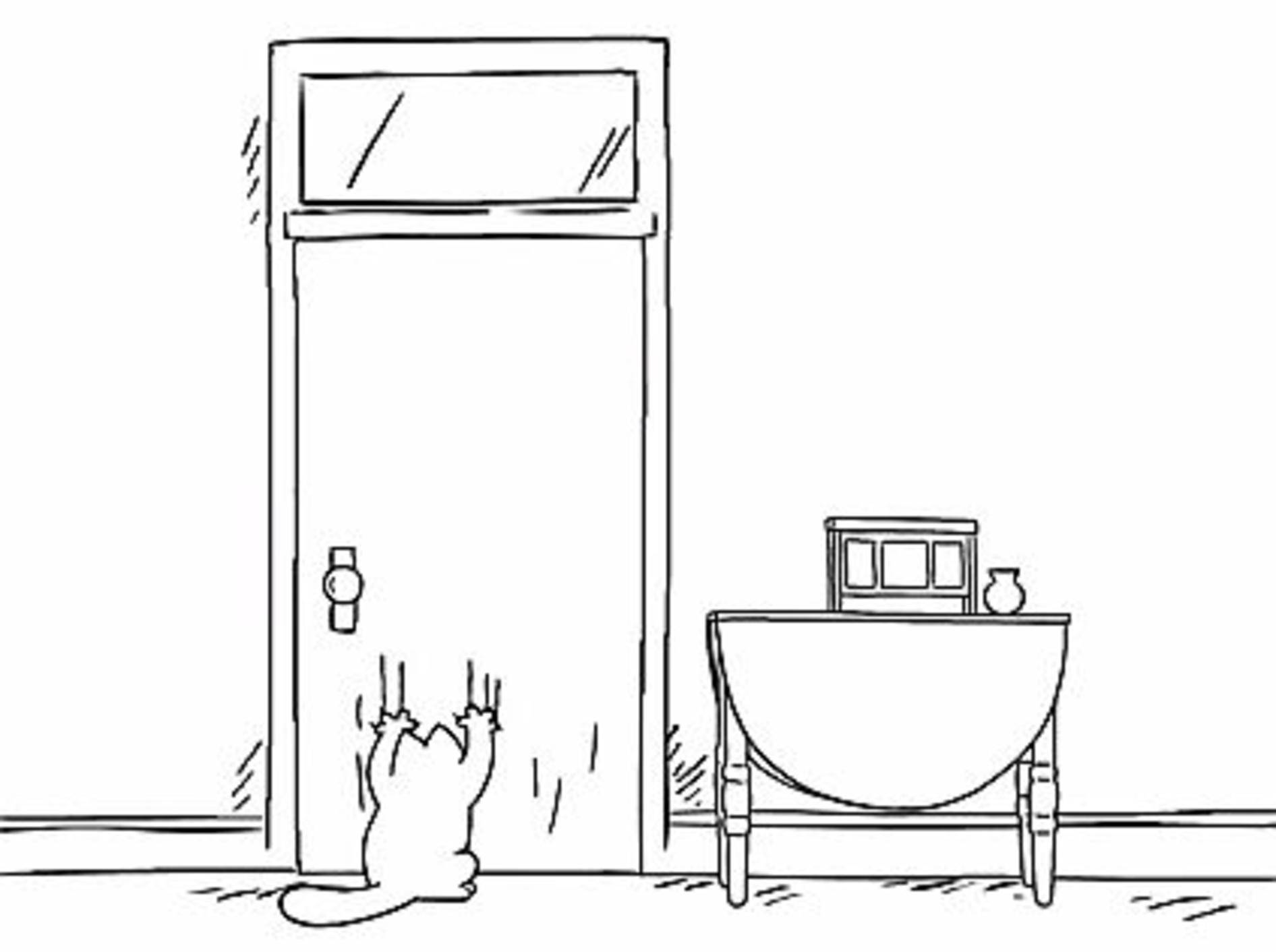 Simon's Cat zeigt: Katzen hassen geschlossene Türen!!! – Bild: Youtube / Simon's Cat