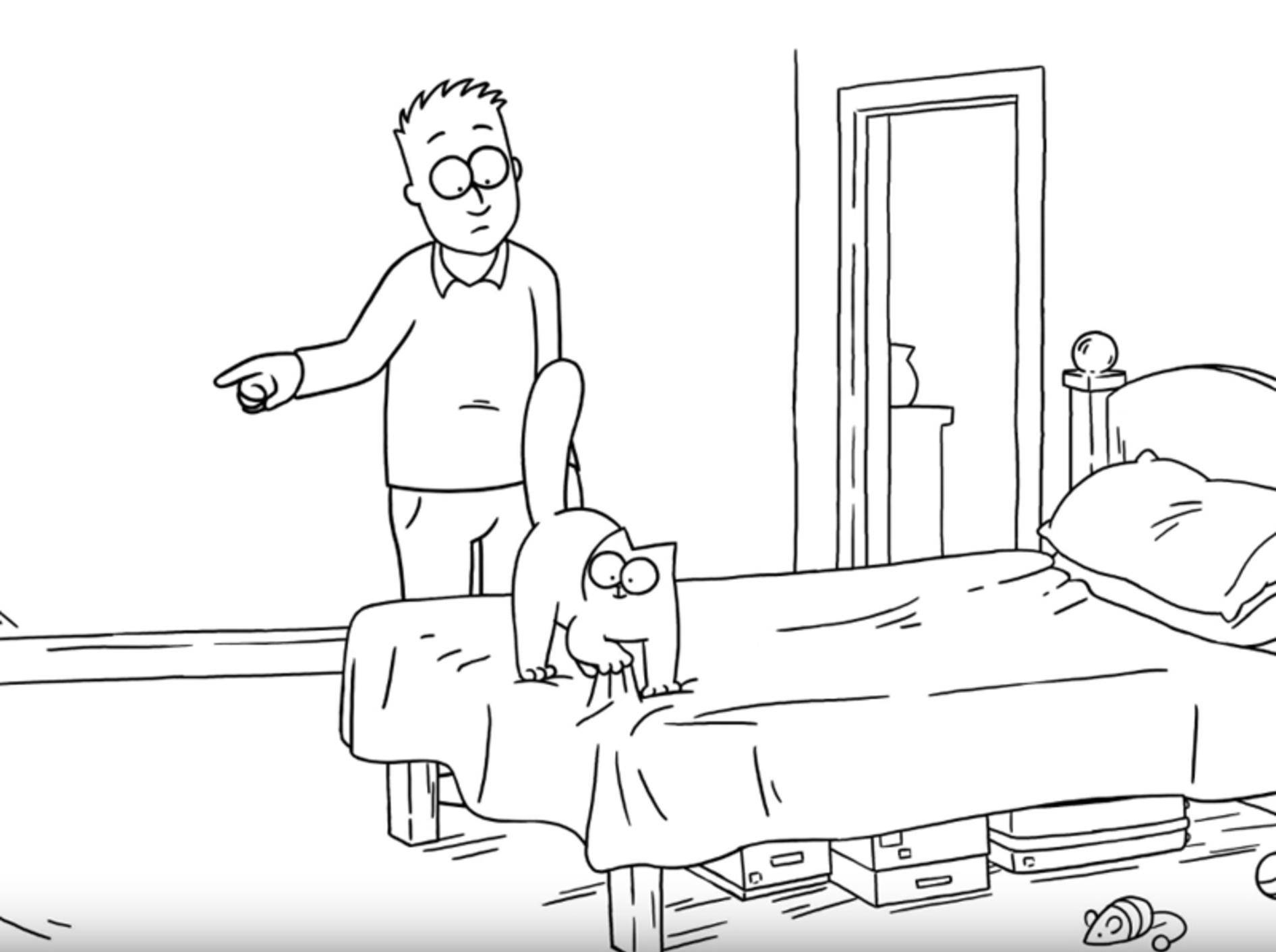 Simon's Cat hilft beim Bettenmachen – YouTube / Simon's Cat