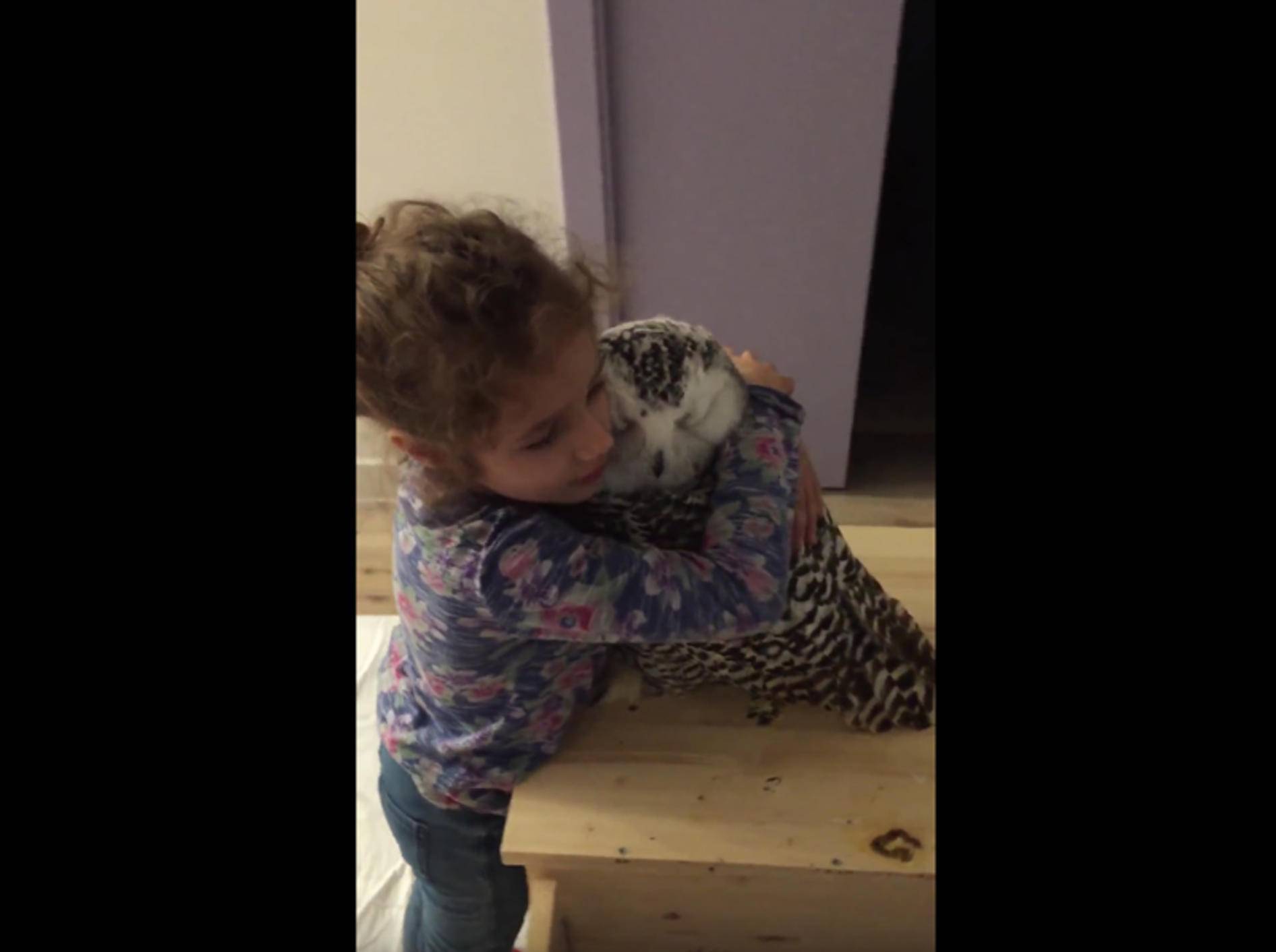 Kleines Mädchen kuschelt mit Schneeeule – YouTube / ciccipro2lavendetta
