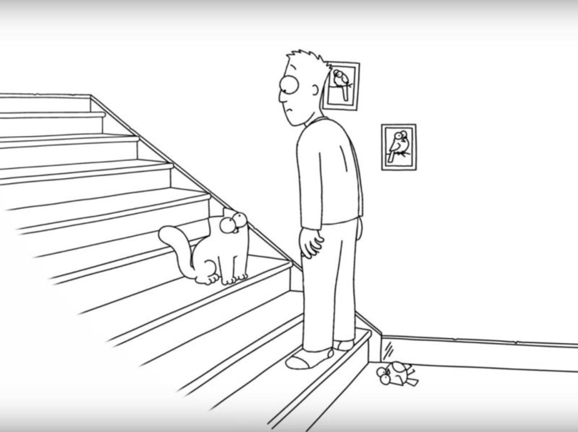 Simon's Cat ist der Wächter der Treppenstufen – YouTube / Simon's Cat