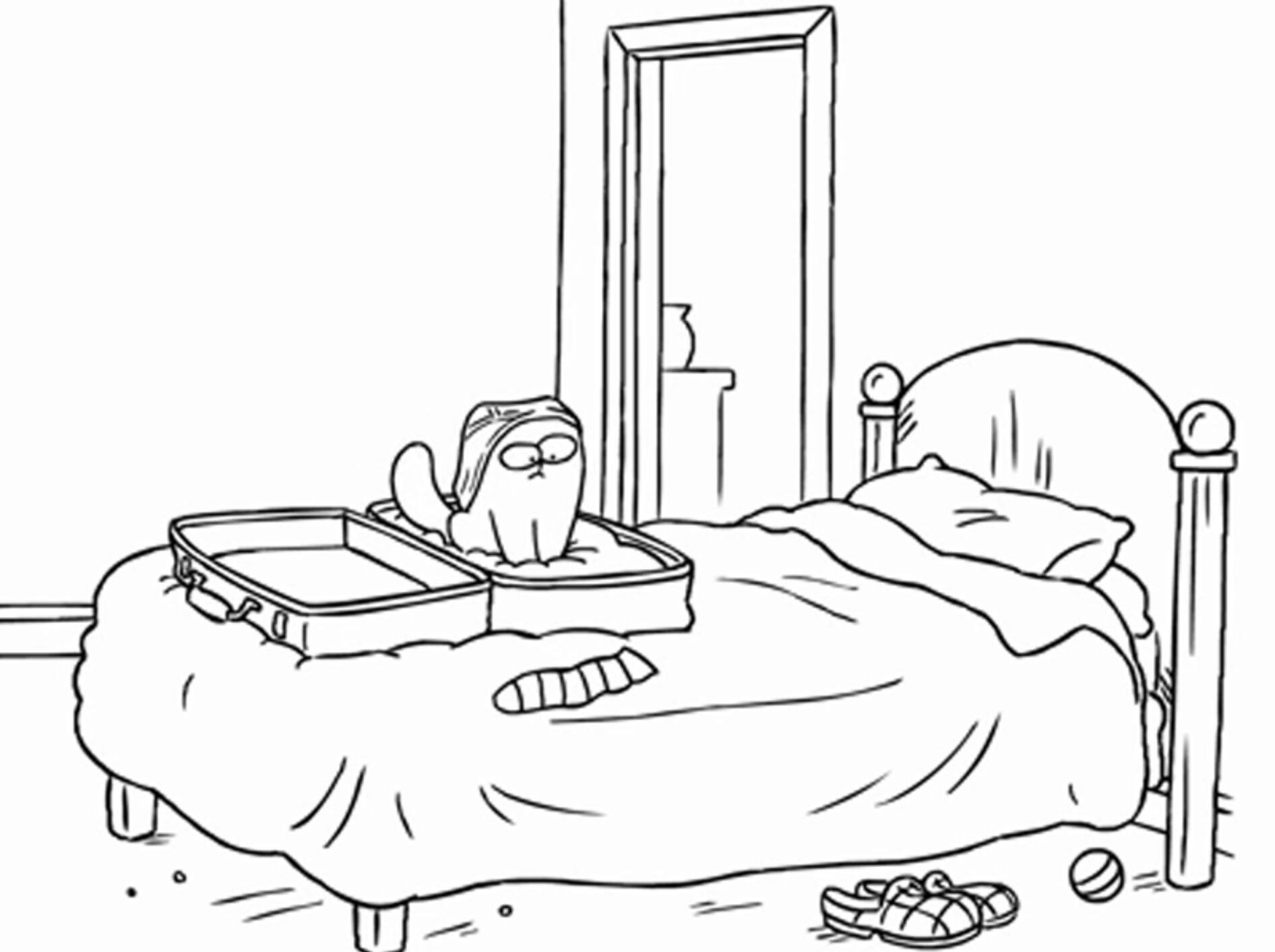 Simon's Cat "hilft" beim Kofferpacken